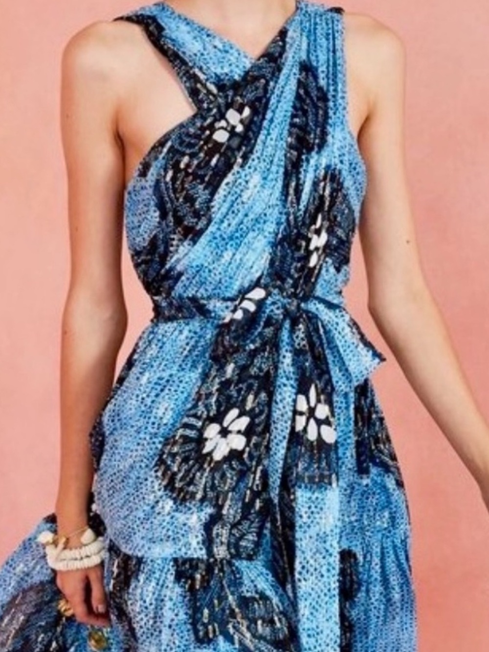 πΊπHPππΊ NWT Ulla Johnson Adora Silk Chiffon Midi Dress Sky - Picture 8 of 17